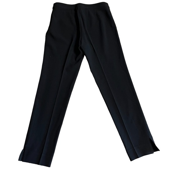 ST. JOHN Caviar Ponte Pants Black Zipper Pintuck Side Slit Trousers Size 2 EUC - Picture 7 of 9